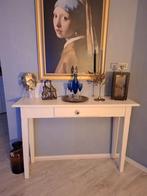 Witte sidetable met lade, Huis en Inrichting, Ophalen, Gebruikt, 100 tot 150 cm, Kersenhout