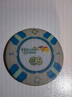 Holland casino fiche € 5,- vintage, Ophalen of Verzenden, Zo goed als nieuw