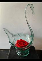 Mooie zwaan van glas (licht groenig glas). Presenteerschaal., Antiek en Kunst, Antiek | Glas en Kristal, Ophalen of Verzenden