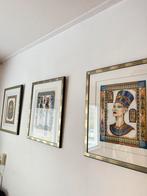 3 stuks schilderijen van Toetanchamon 45x52 cm, Ophalen of Verzenden, Zo goed als nieuw, Minder dan 50 cm, Minder dan 50 cm