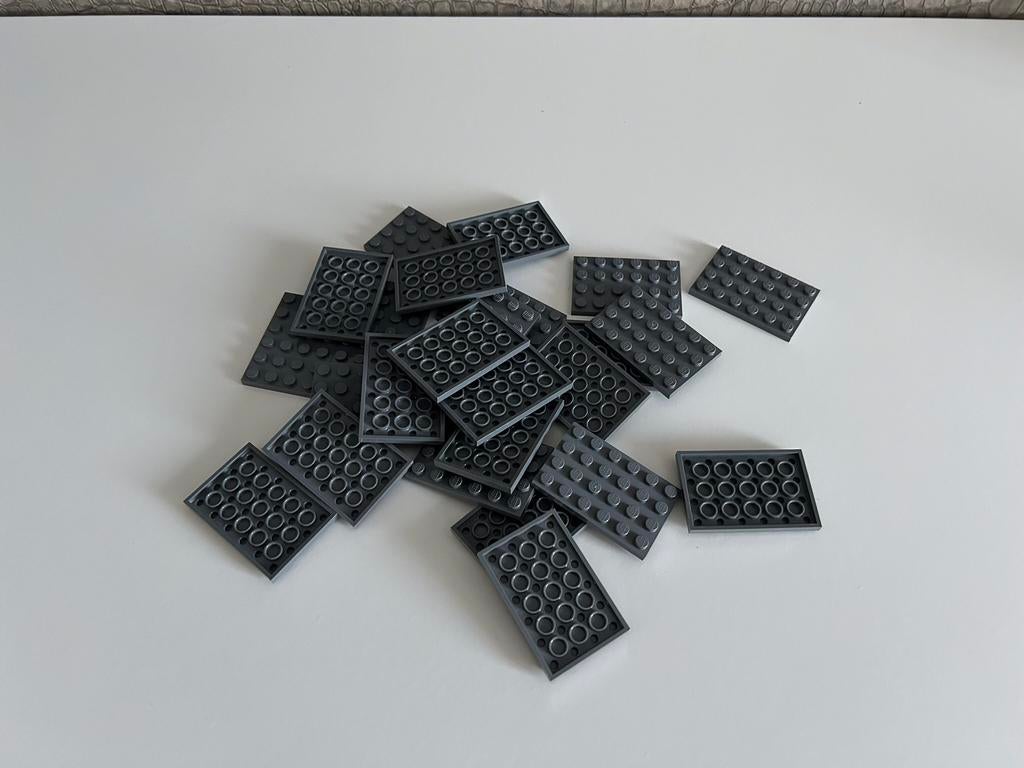 Lego plaat 4x6 Donkergrijs - 25 stuks - Nieuw, Ophalen of Verzenden, Nieuw, Losse stenen, Lego