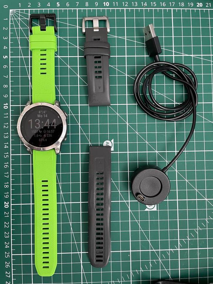 Garmin Fenix 7 - 47mm - incl. extra band en oplader, Sieraden, Tassen en Uiterlijk, Smartwatches, Gebruikt, Android, Grijs, Afstand