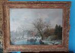 Schilderij Hollands winterlandschap J P Klombeck, Antiek en Kunst, Ophalen