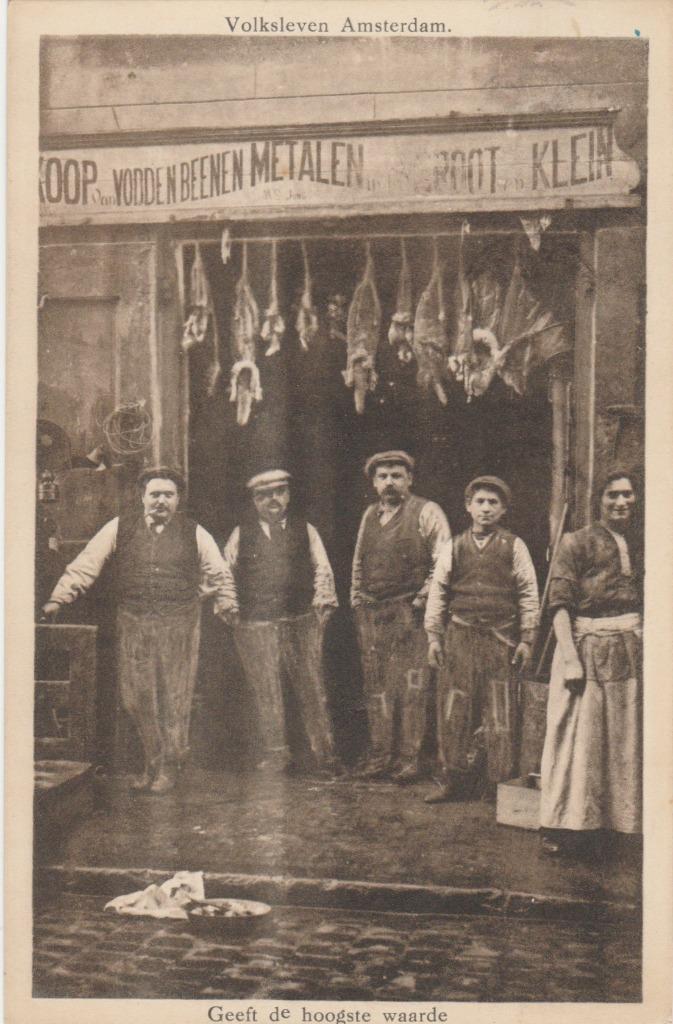 AMSTERDAM, Volksleven, Lange Houtstraat ca. 1910, Verzamelen, Ansichtkaarten | Nederland, Gelopen, Noord-Holland, Voor 1920, Ophalen of Verzenden
