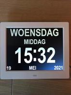 Dementieklok - Klok voor ouderen met geheugenverlies, Ophalen of Verzenden, Zo goed als nieuw, Digitaal, Wekker of Tafelklok