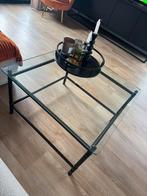 Glazen salontafel, Huis en Inrichting, Ophalen, Gebruikt, 50 tot 100 cm, Vierkant