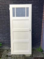 Originele jaren 30  paneeldeur met glas, Gebruikt, 80 tot 100 cm, Binnendeur, Minder dan 200 cm