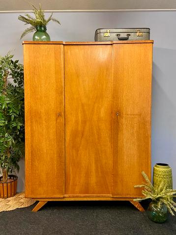 Vintage Stokking’s kledingkast jaren 50/60 retro kast oak beschikbaar voor biedingen