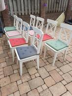 8 eetkamer stoelen INGOLF Ikea met kussentjes, Huis en Inrichting, Stoelen, Ophalen, Gebruikt, Wit