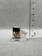 Green cap toermalijn met albiet en kwarts, Verzamelen, Ophalen of Verzenden, Mineraal