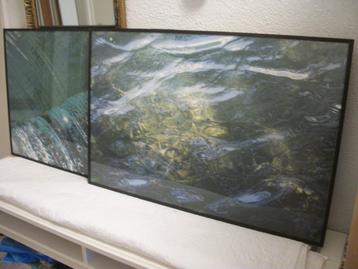 2x Lijst met foto Water Groen Blauw tinten - 67 x 51 - pstuk beschikbaar voor biedingen