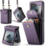 Luxe Flip Case met Kaarthouder voor Galaxy Z Flip 6 _ Paars, Verzenden, Nieuw, Overige modellen, Hoesje of Tasje