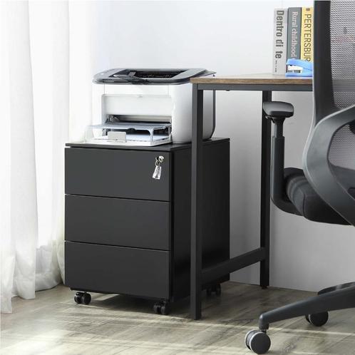 Ladeblok - Kantoor - 3 Lades - Zwart - 45x39x55, Huis en Inrichting, Kasten | Ladekasten, Nieuw, Minder dan 100 cm, Minder dan 50 cm