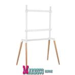 TV Vloerstandaard, TV Standaard, 4-poot, Staal, Hout, Wit, Audio, Tv en Foto, Televisiebeugels, Nedis, Nieuw, Info@marbeco.nl