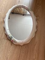 Vintage Ronde Spiegel met Bloemenrand, Ophalen, Minder dan 50 cm, Rond, Zo goed als nieuw