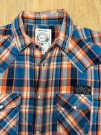 Diesel pearl snap flanel overhemd geruit - Maat M, Kleding | Heren, Overhemden, Diesel, Blauw, Zo goed als nieuw, Halswijdte 39/40 (M)