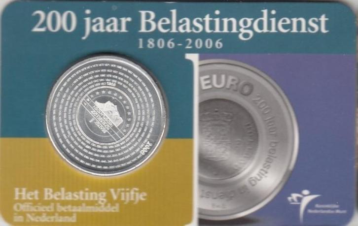 Nederland 5 euro 200 Jaar Belastingdienst zilver coincard, Postzegels en Munten, Munten | Nederland, Setje, Euro's, Koningin Beatrix
