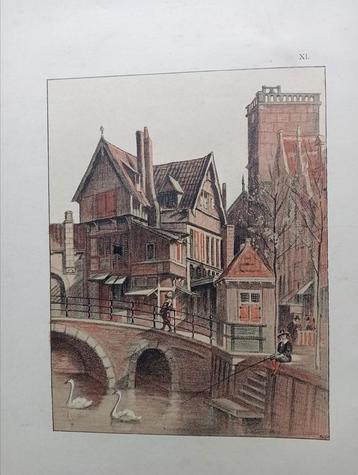 Hendrik Klijn Klyn prent uit 1895 Haarlem Stadhuis  beschikbaar voor biedingen