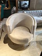 Beige 1-Zits Fauteuil met Gouden Pootjes – Elegant & Comfort, Huis en Inrichting, Nieuw, 75 tot 100 cm, Ophalen of Verzenden, Stof