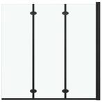 Badscherm 3-delig douchewand 130x138 cm zwart GRATIS BEZORGD, Verzenden, Nieuw, Zwart, Overige typen