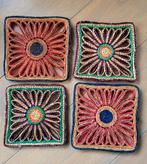 4 vintage pan onderzetters / riet / sisal / jaren 60, Ophalen of Verzenden, Gebruikt