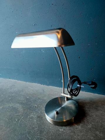 Vintage lamp Rvs Tafel lamp Eglo Bastia Bureau lamp  beschikbaar voor biedingen