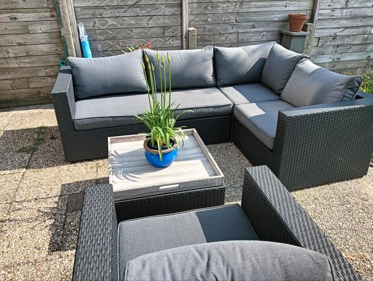 Tuinset Forza, Tuin en Terras, Tuinsets en Loungesets, Gebruikt, Wicker, Bank, Bijzettafel, Stoel, Ophalen