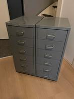 Ikea ladenblok op wielen - Helmer grijs/zilver - 2 stuks, Ophalen, Minder dan 50 cm, Gebruikt, 5 laden of meer