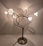 Retro design vintage floral bloemen tafellamp met dimmer, Ophalen, Zo goed als nieuw, Glas
