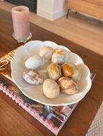 Set van 8 natuurstenen eieren - o.a. onyx en marmer, Ophalen of Verzenden, Gebruikt