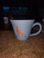 lichtblauwe handgemaakte alpaca/lama mok, Huis en Inrichting, Keuken | Servies, Nieuw, Ophalen of Verzenden, Overige stijlen, Kop(pen) en/of Schotel(s)