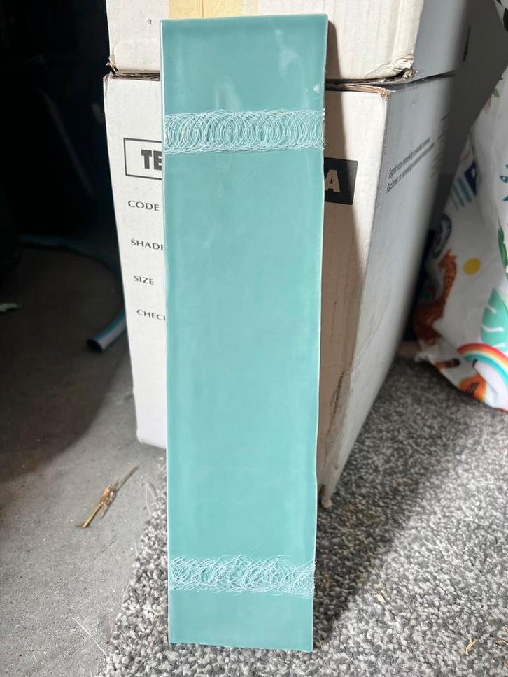 Tebe Vintage Jade 30x7,5cm tegelwerk met lijm en voorstrijk, Doe-het-zelf en Verbouw, Tegels, Nieuw, Wandtegels, Keramiek, Minder dan 20 cm