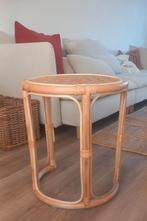 Bamboe bijzettafeltje, Huis en Inrichting, Tafels | Bijzettafels, Overige materialen, Minder dan 55 cm, Rond, Zo goed als nieuw