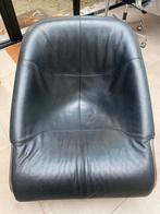 Minotti Cortina Fauteuil - Zwart Leder - Design Klassieker, Huis en Inrichting, Fauteuils, Ophalen, Design klassieker, Gebruikt