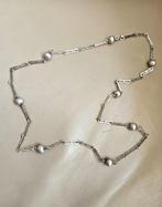 Prachtige zilveren (835) LANGE ketting met zilveren BALLEN, Ophalen, Zo goed als nieuw, Zilver, Zilver