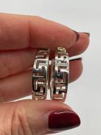 C370 Prachtige zilveren creolen Griekse meander, Ophalen of Verzenden, X, Zilver, Zilver