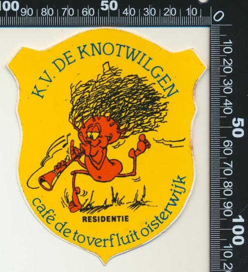 Sticker: KV De Knotwilgen - Cafe De Toverfluit - Oisterwijk, Verzamelen, Stickers, Zo goed als nieuw, Bedrijf of Vereniging, Ophalen of Verzenden
