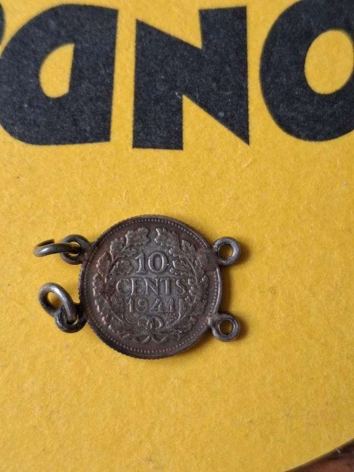 Zilveren Dubbeltje 1941 Sluiting - Uniek!, Antiek en Kunst, Antiek | Goud en Zilver, Zilver, Ophalen of Verzenden
