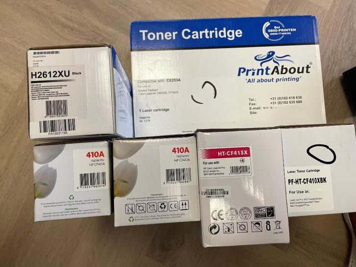 Nieuwe toners CE253A,HX2612XU,CF411A,CF412A,CF413X,CF410XBK, Computers en Software, Printerbenodigdheden, Nieuw, Toner, Ophalen of Verzenden