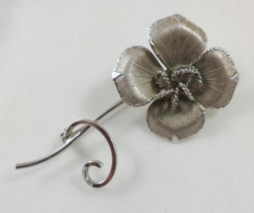 Canadian Chain Company broche bloem ECCO, 925 zilver, Sieraden, Tassen en Uiterlijk, Broches, Zo goed als nieuw, Zilver, Zilver