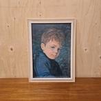 Jaren 70 retro schilderij huilend kind Bragolin crying  boy, Gebruikt, Kolibri vintage, Ophalen of Verzenden, Hout