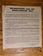 Bekendmaking Gerbrandy 1945 bevrijding poster, Verzamelen, Militaria | Tweede Wereldoorlog, Ophalen of Verzenden, Overige soorten