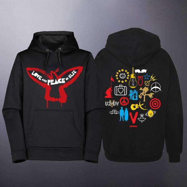 U2com Subscriber gift 2025 - Love And Peace Or Else hoodie, Kleding | Heren, Truien en Vesten, Nieuw, Overige maten, Zwart, Ophalen of Verzenden