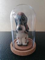 Keramieke huspuppy hond in glazen stolp izgst, Ophalen of Verzenden
