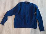 Donkerblauwe trui met kabels - European utility Wear, Ophalen of Verzenden, Gedragen, Maat 52/54 (L), Blauw