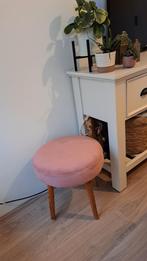 Roze poef / voetenbankje, Huis en Inrichting, Krukjes, Ophalen, Zo goed als nieuw, Hout