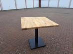 Industriële Bistrotafel - Massief Hout & Zwart Metaal 70x70, Ophalen