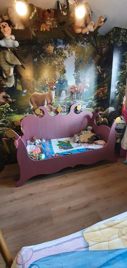 Prinsessenbed, Kinderen en Baby's, Kinderkamer | Bedden, Gebruikt, 180 cm of meer, 85 tot 100 cm, Matras, Ophalen