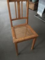 mooie houten stoel met handgevlochten rotan zitting, Ophalen, Bruin, Eén