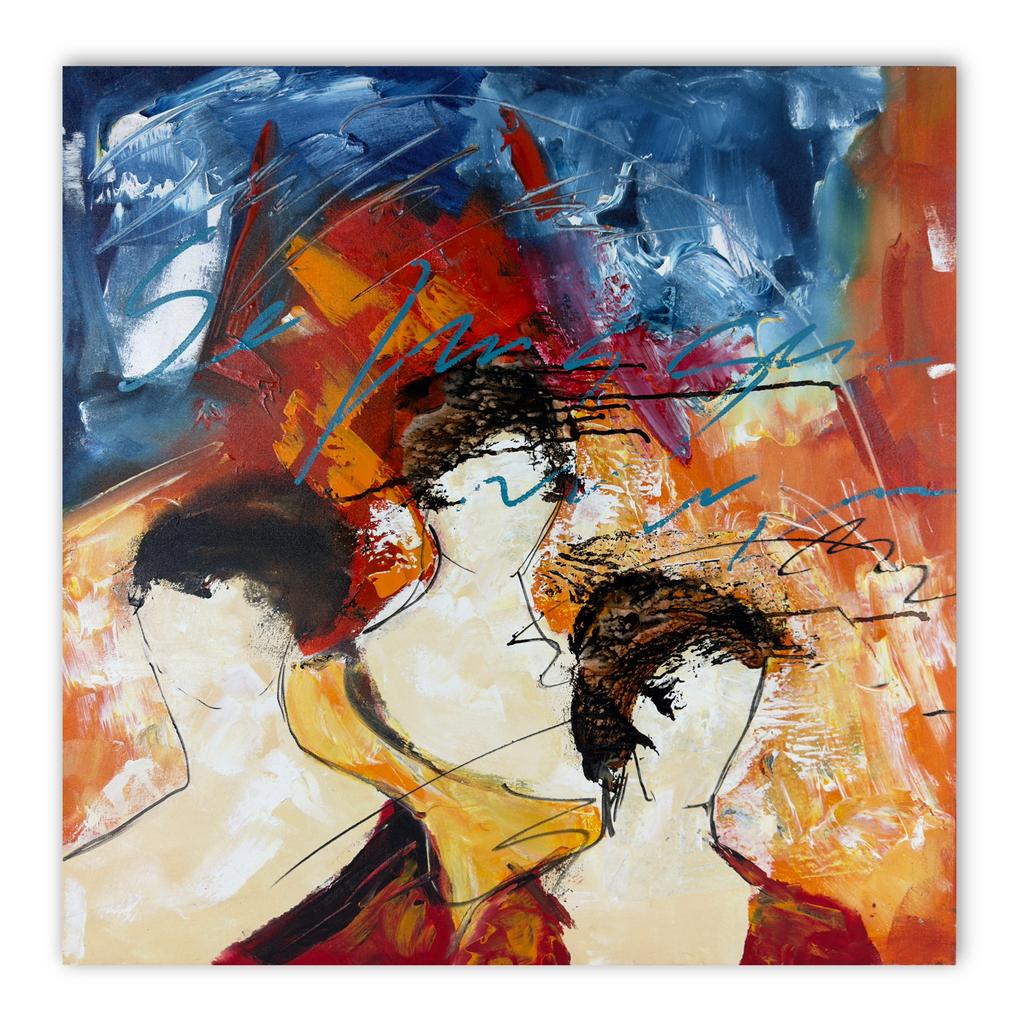 Uniek schilderij van Dário Bosa - 90 x 90, Antiek en Kunst, Kunst | Schilderijen | Modern, Ophalen of Verzenden